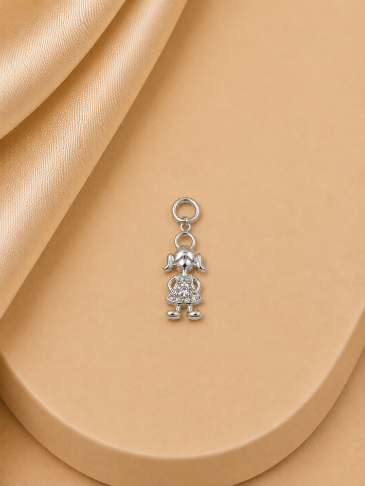 Pingente Menininha Detalhes Zircônia
