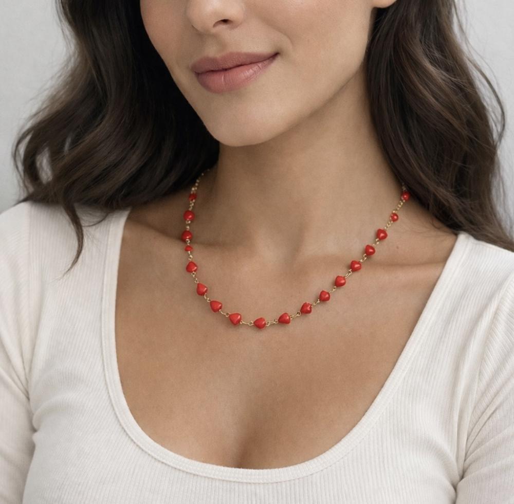 Choker Corações Vermelhos 