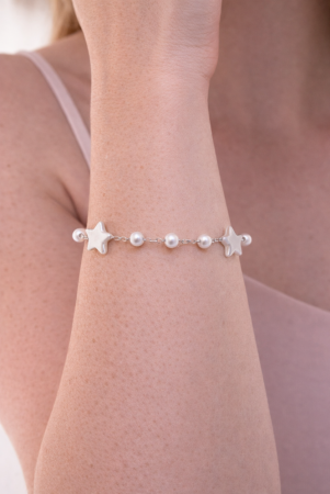 Pulseira Estrelas com Pérolas 