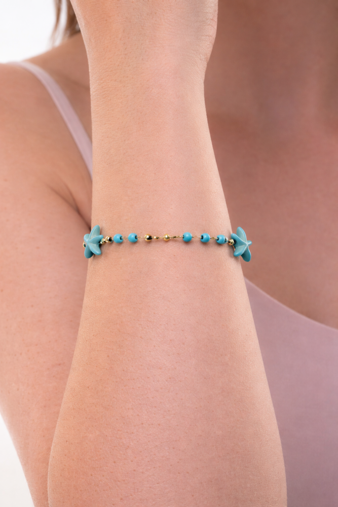 Pulseira Estrela do Mar Turquesa 
