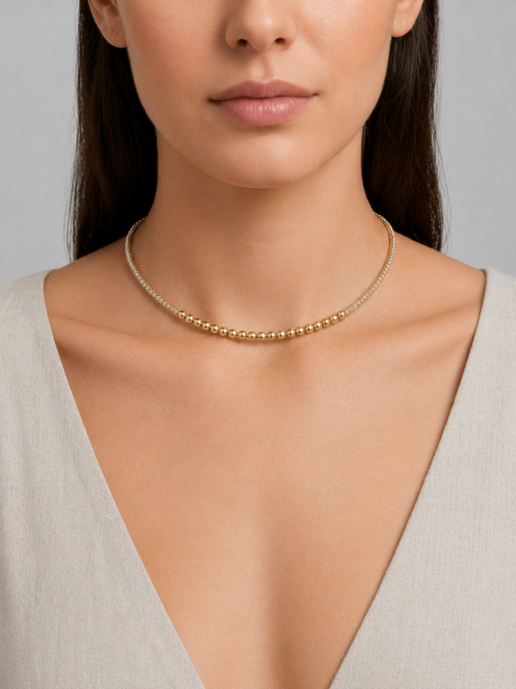 Choker Aro Riviera c/ Bolinhas