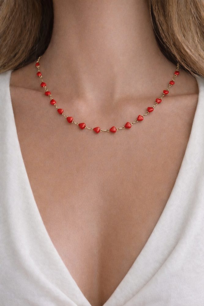 Choker Corações Vermelhos 