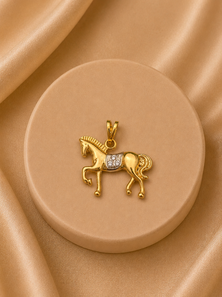 Pingente Cavalo com detalhes zircônia