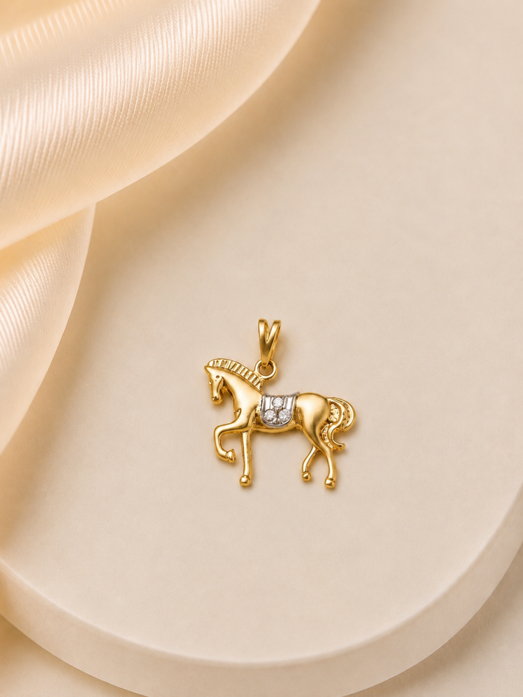 Pingente Cavalo com detalhes zircônia