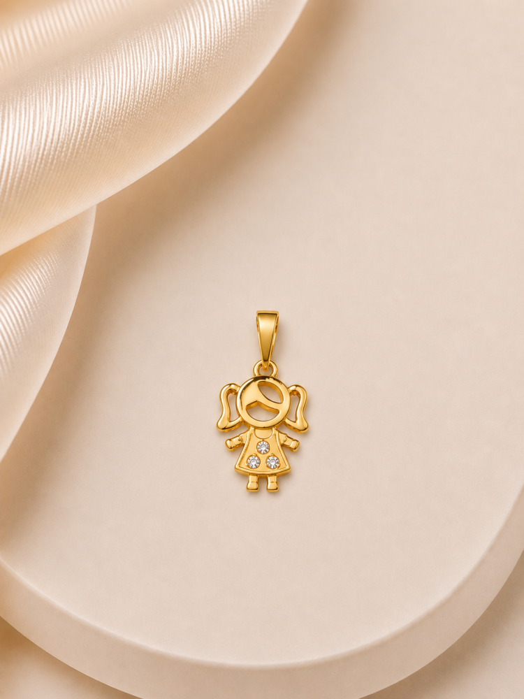 Pingente Menininha Detalhe Zircônia